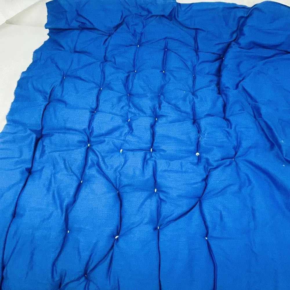 Vintage Smurfs Baby Blanket Quilt Project Unfinished Edges 48x42 Handmade 80s